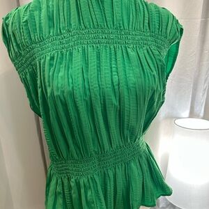 Green Smocked Women's Top